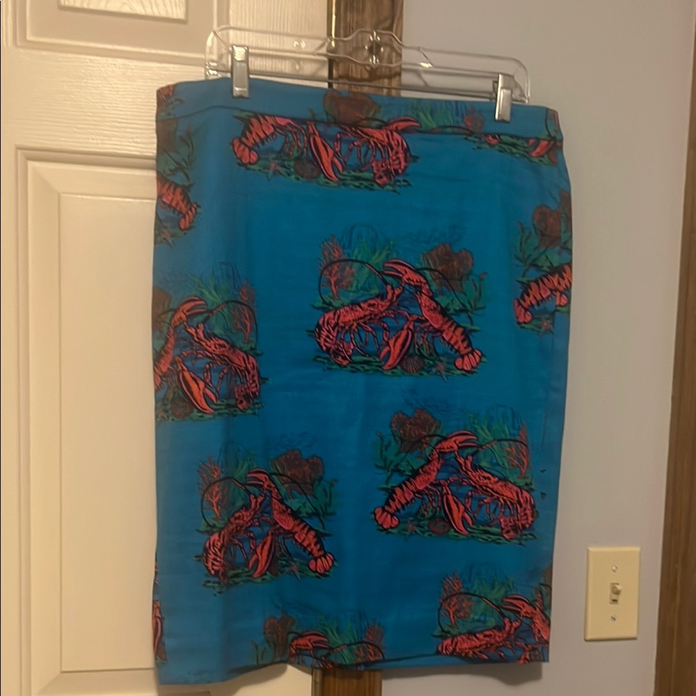 J. Crew Vibrant Blue Skirt with Lobster Design